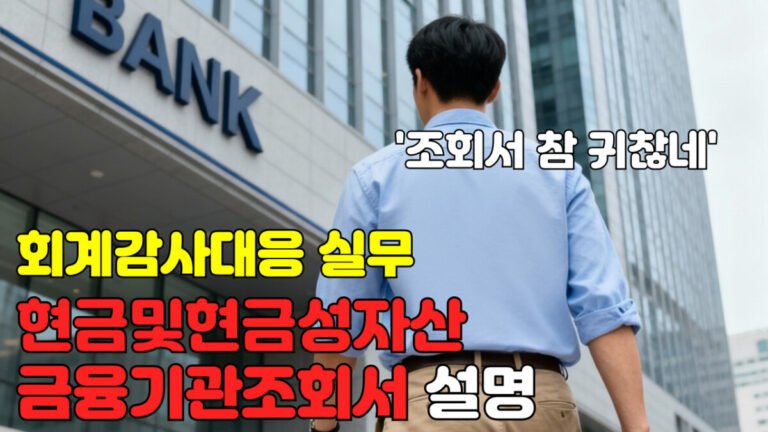 [회계감사대응] 현금및현금성자산과 금융기관조회서