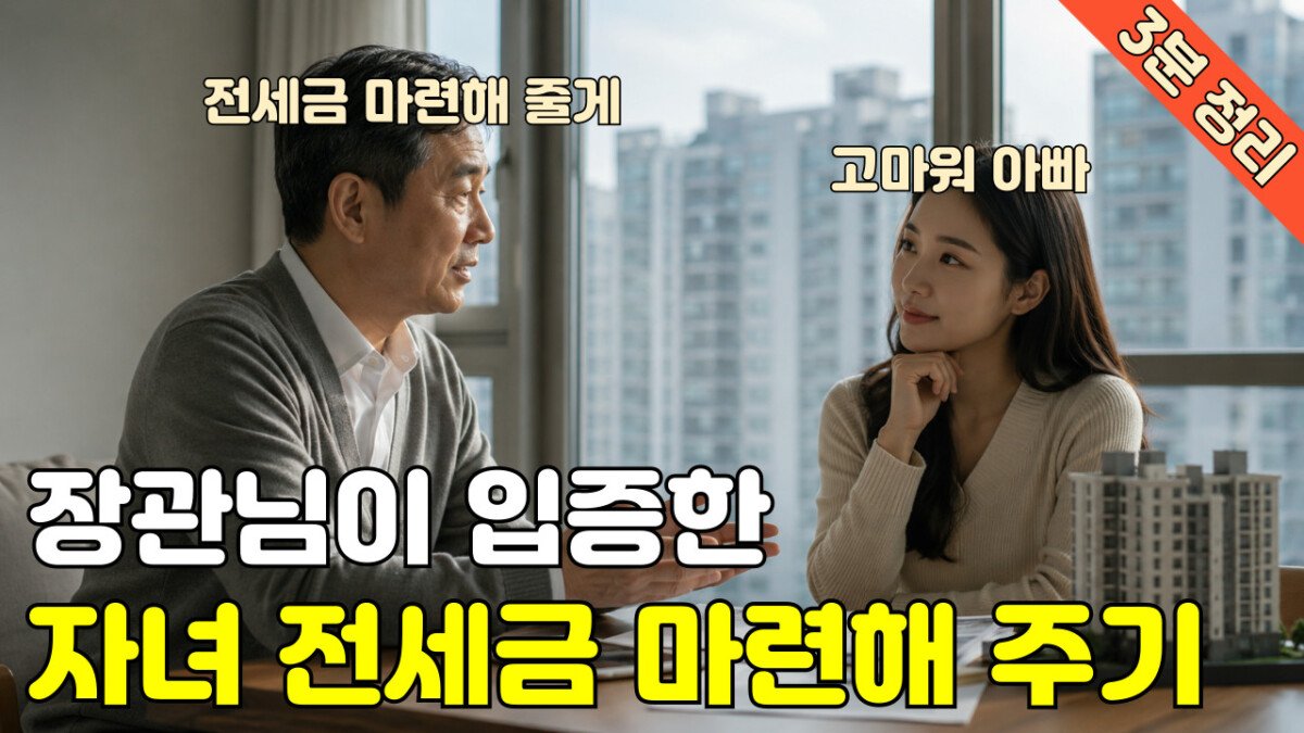 Read more about the article 자녀 전세금 마련해주기_장관님으로 입증