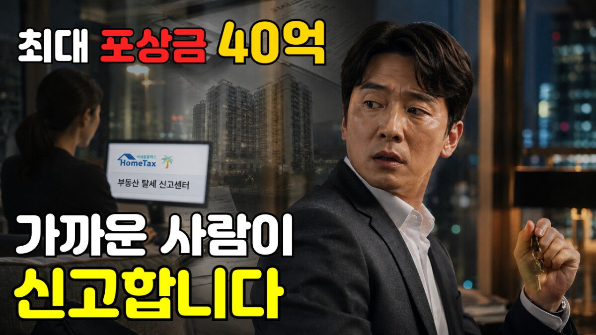 Read more about the article 부동산 탈세 신고하면 최대 40억 원 포상금｜실제 지급 사례와 신고방법